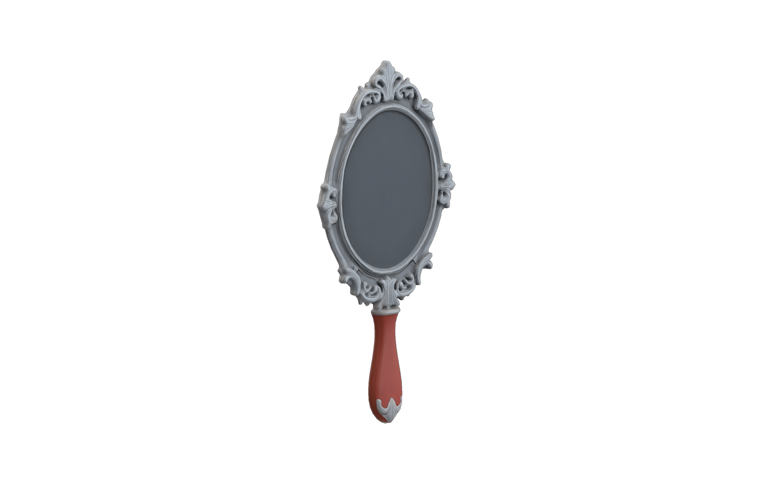 Silver and coral decorative mirror generated with Rodin High Pack