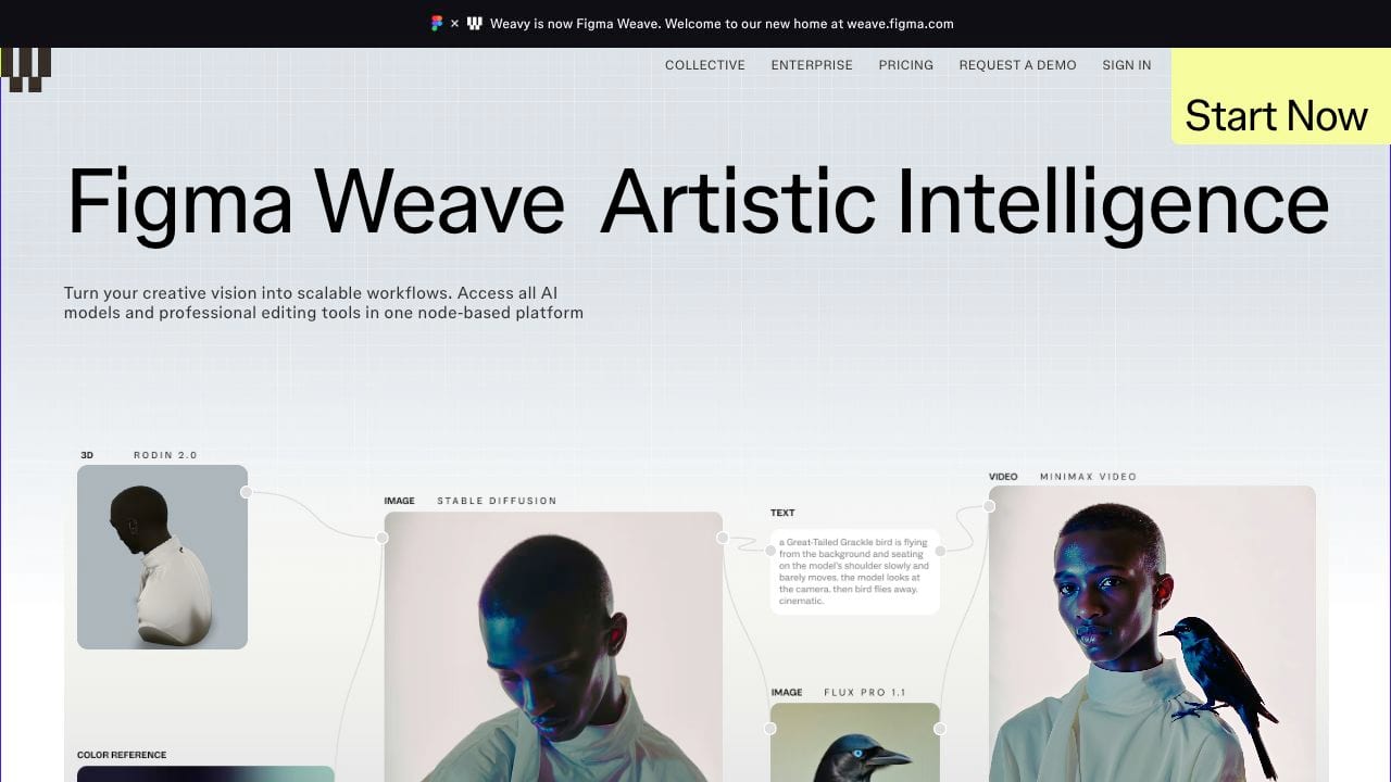 Figma Weave public landing page, captured September 26, 2026.