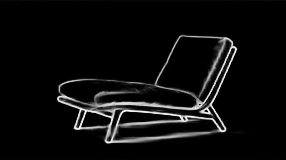 Actual HED boundary map preserving the silhouette and frame of a lounge chair.