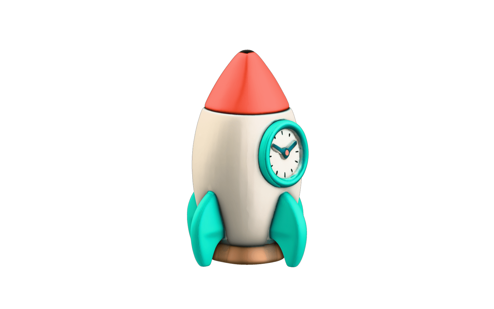 Ivory rocket desk clock reconstructed with Hunyuan3D Multiview