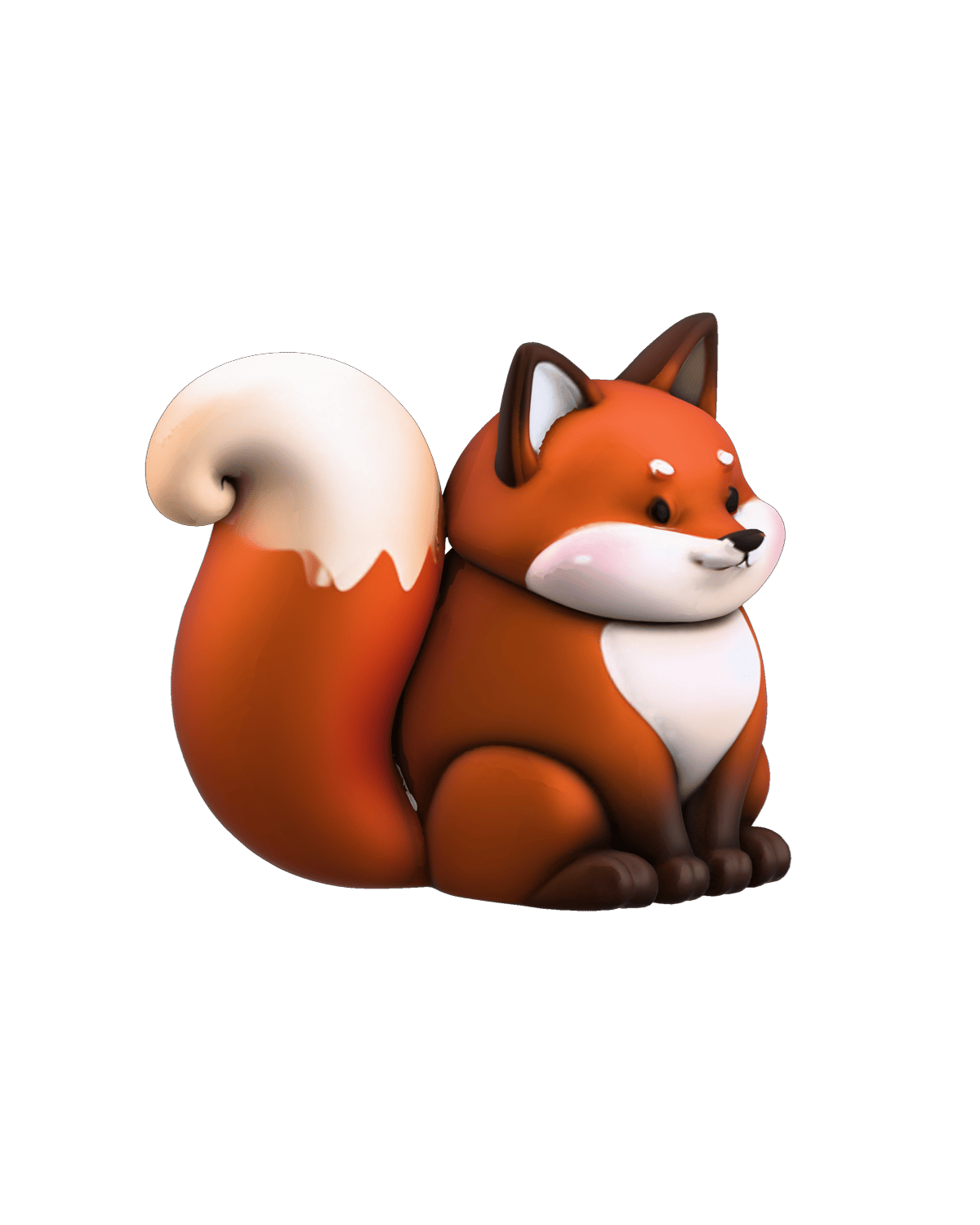 Orange fox figurine reconstructed using Hunyuan3D Multiview Turbo