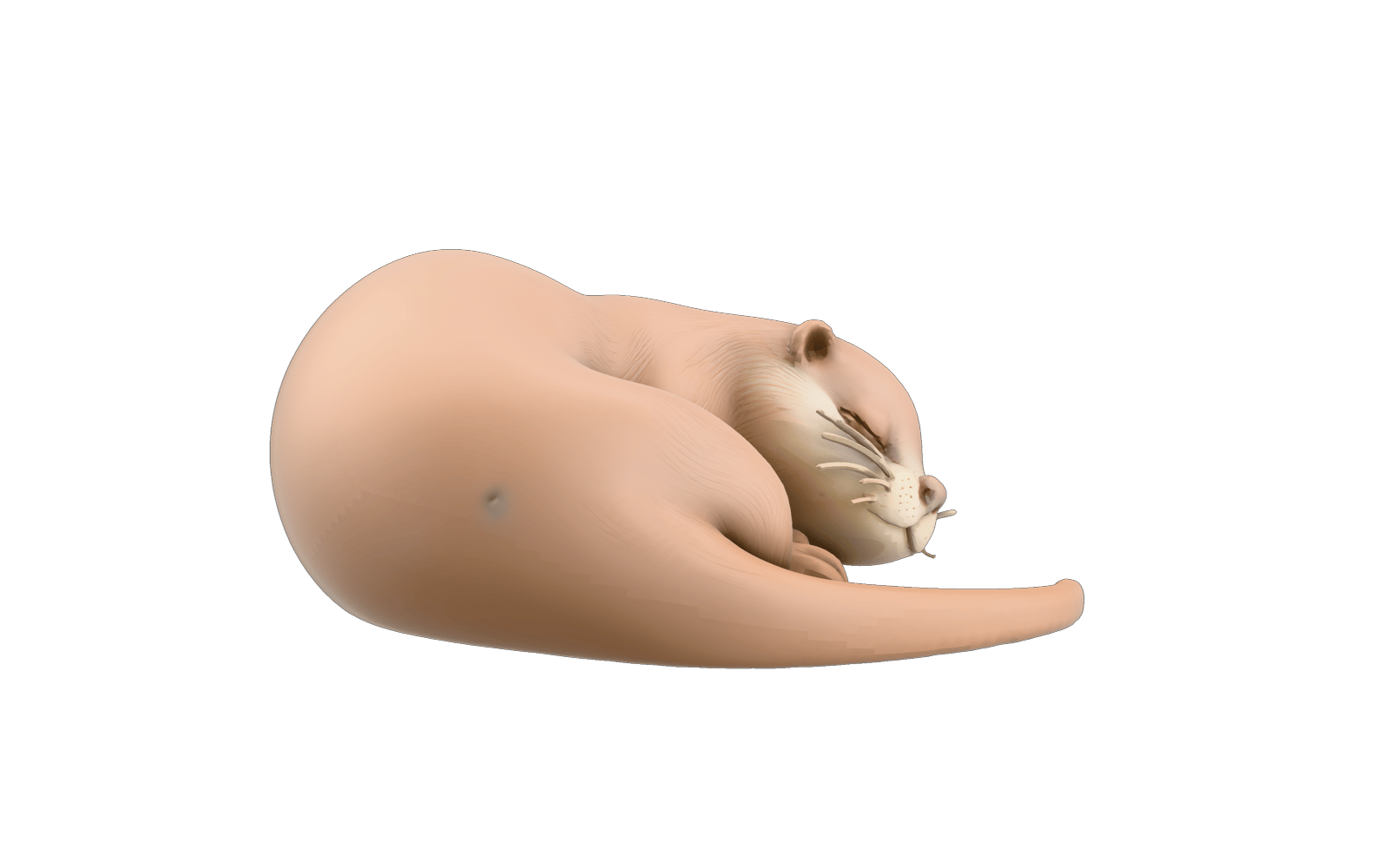 Sleeping otter sculpture remeshed with quad topology