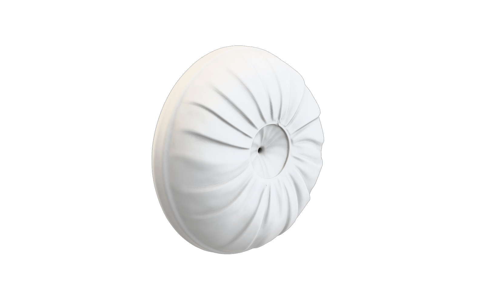 White ceramic nautilus mesh generated with Rodin quad topology