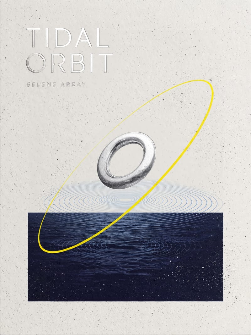Original album artwork with silver orbital sculpture, yellow elliptical line and TIDAL ORBIT lettering.