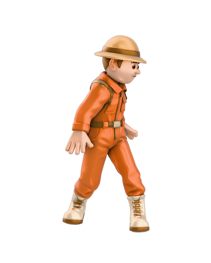 Character rigged and posed using native Meshy Rigging: feature armature.