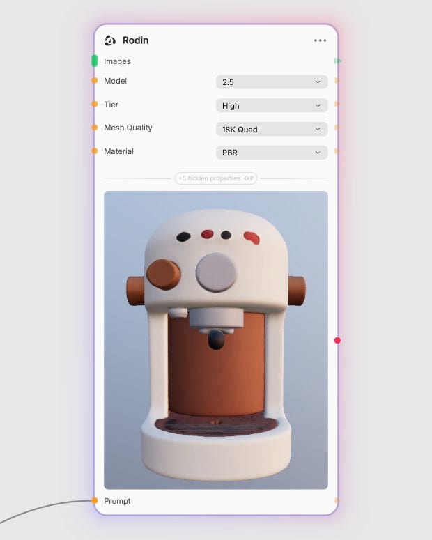 Native Rodin espresso machine output in Fuser