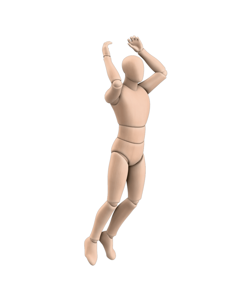 Airborne leap pose generated by Hunyuan Motion.