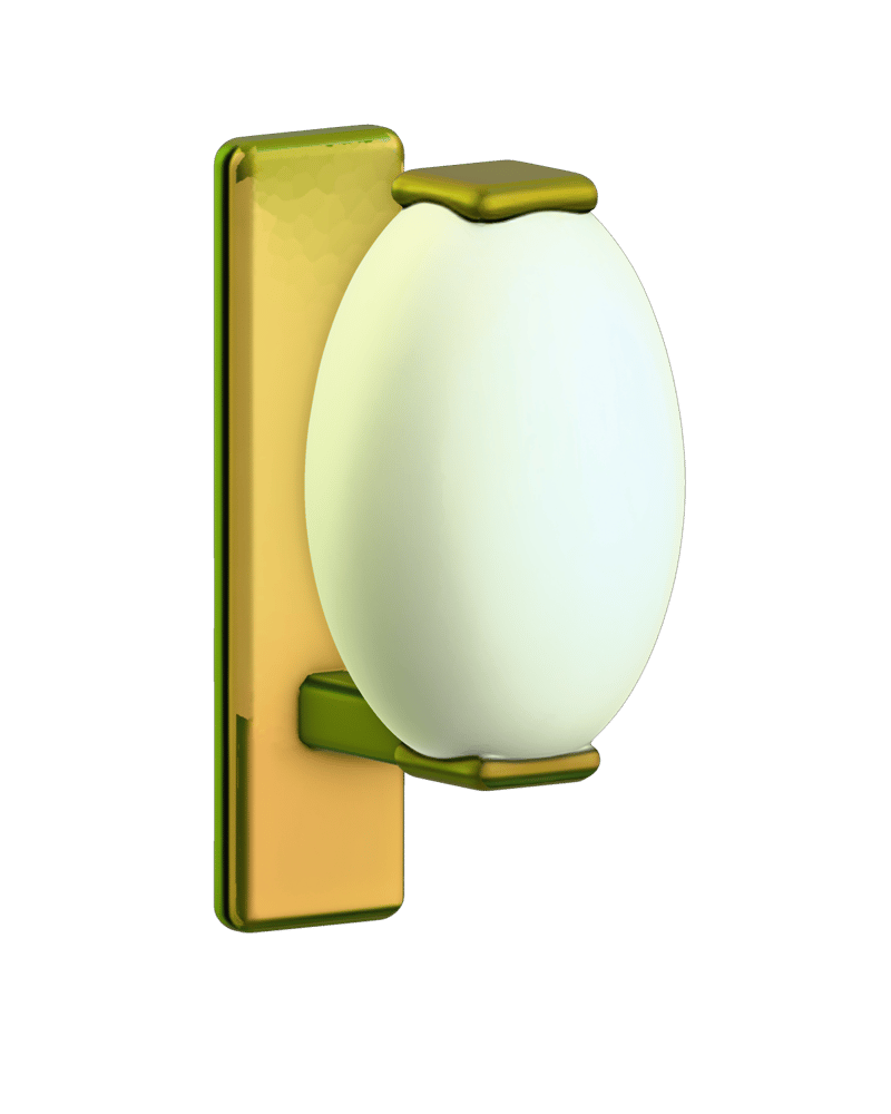 Architectural opal-glass and brass wall fixture reconstructed by Hunyuan3D Multiview from three consistent views.