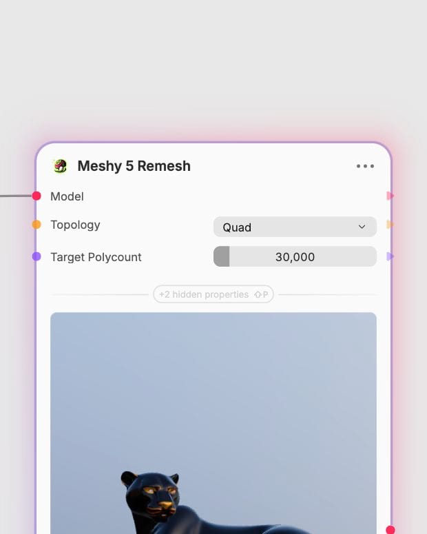 Meshy Remesh quad topology and target polygon controls