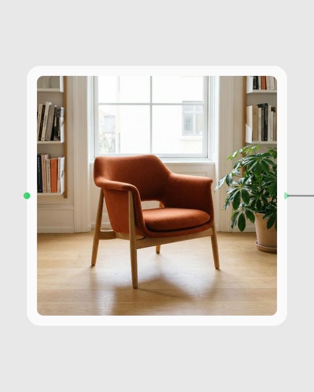 Local Fuser canvas with the source armchair photograph