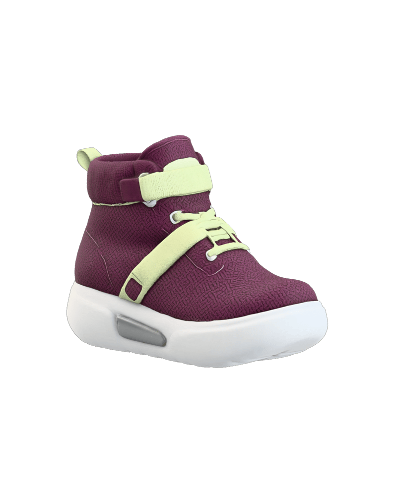 Aubergine and lime sneaker generated with Rodin