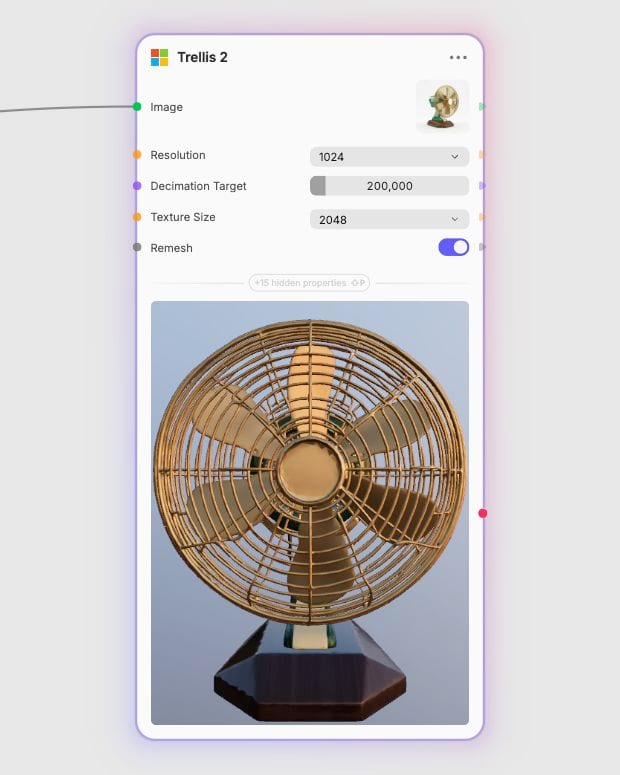 Export textured GLB — local Fuser canvas