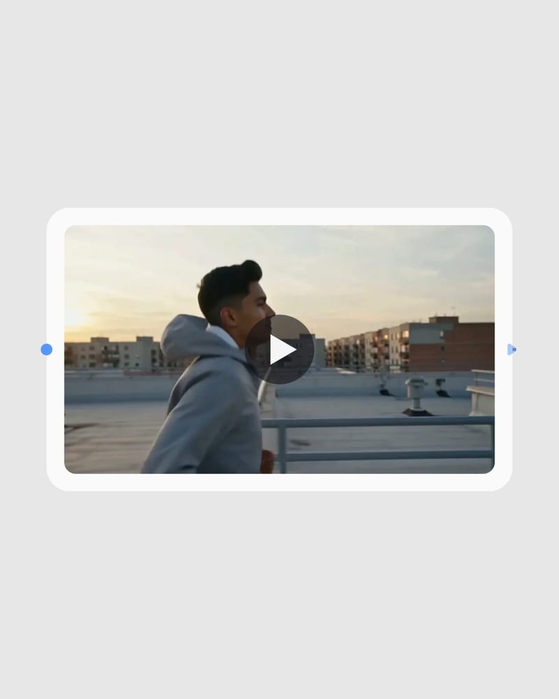 Runway Aleph source video of a runner crossing a daylight rooftop