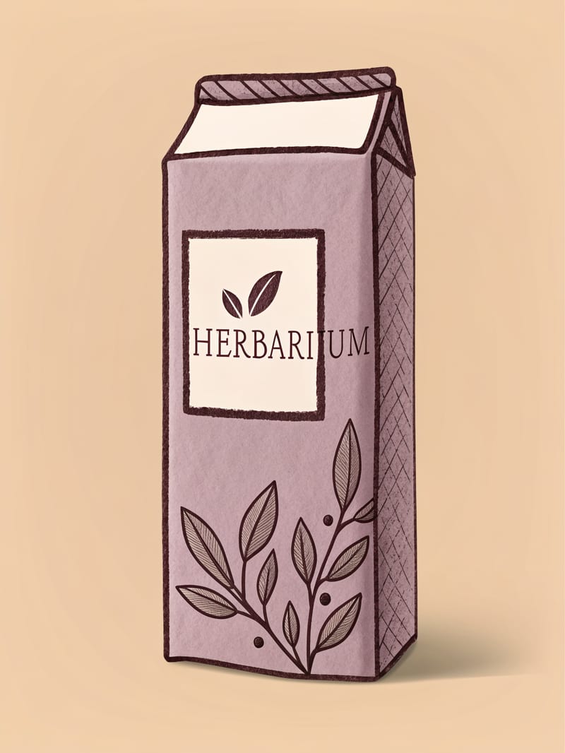 Lavender HERBARIUM tea packaging illustration refined from its dedicated carton concept sketch.