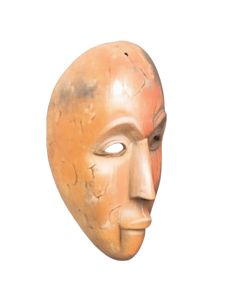 SAM 3D reconstruction of a fictional carved wooden mask