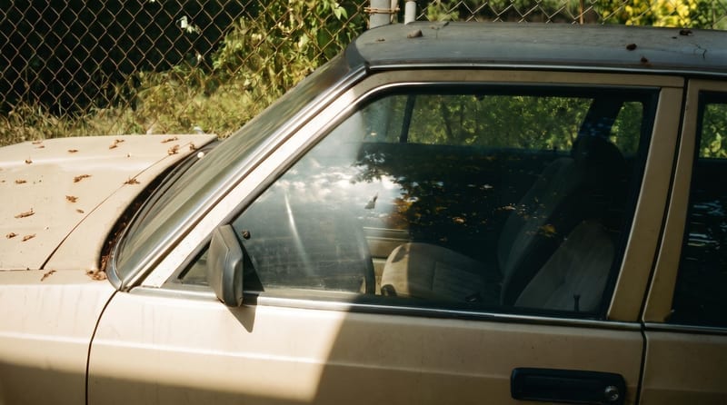 A sunlit vintage car with a warm photographic treatment, from Film Style Generator.