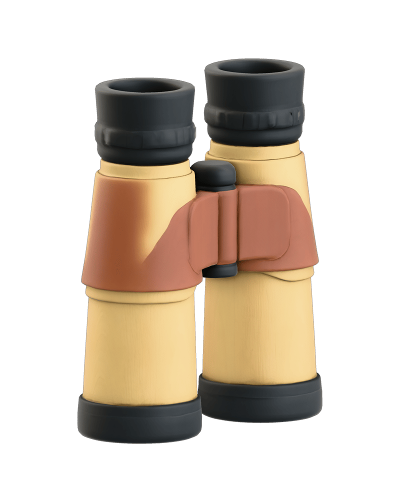 Rodin binoculars with champagne metal and cognac material details