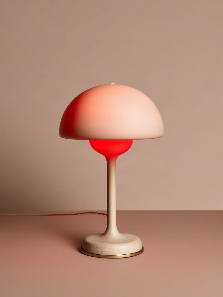 Coral mushroom-lamp render made by SDXL Canny ControlNet from a dedicated HED silhouette map.