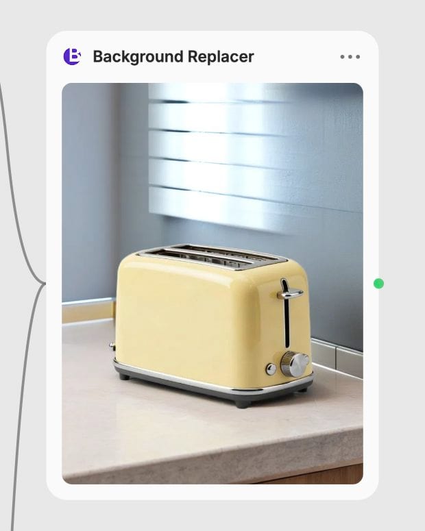 The completed Background Replacer output displayed in its real Fuser node.