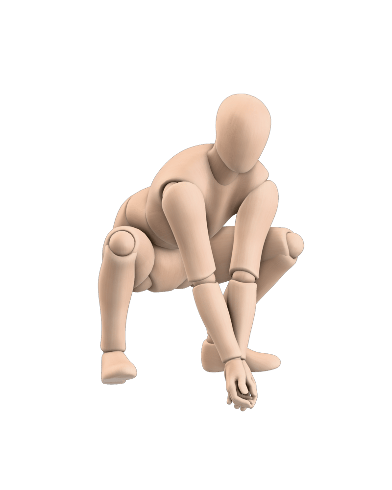 Balanced squat from a generated Hunyuan Motion skeletal sequence.