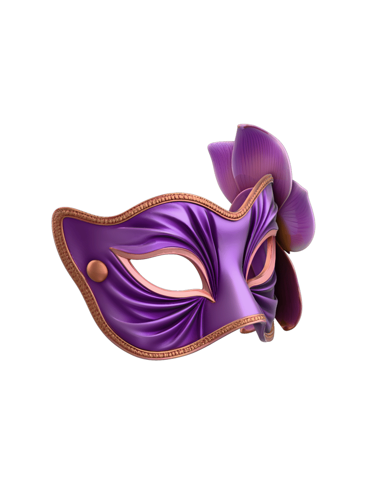 Purple and rose-gold couture eye mask, generated with Hunyuan3D V3.