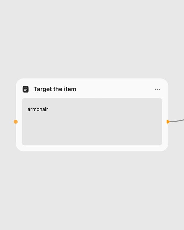 Local Fuser text node targeting the armchair for extraction