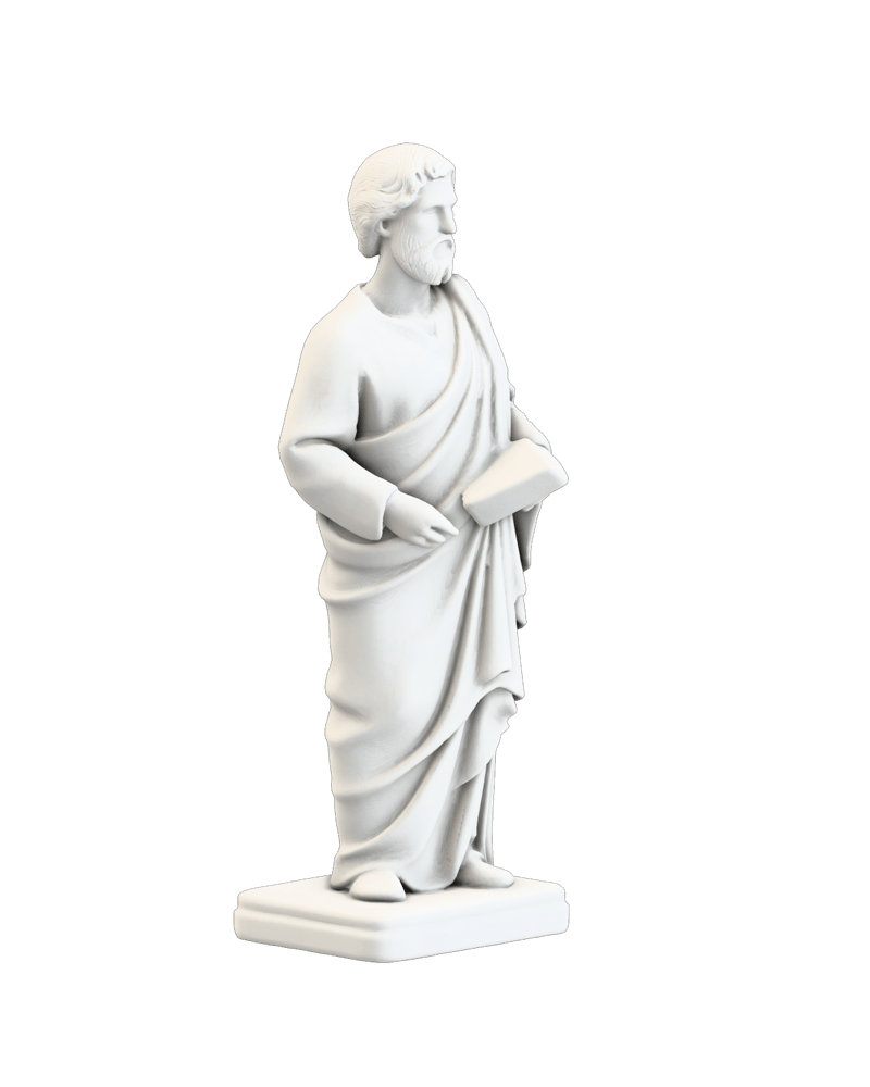 Marble philosopher statue generated with Rodin